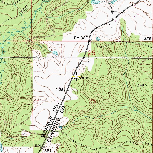 Topographic Map of Sampey Community Cemetery, AL