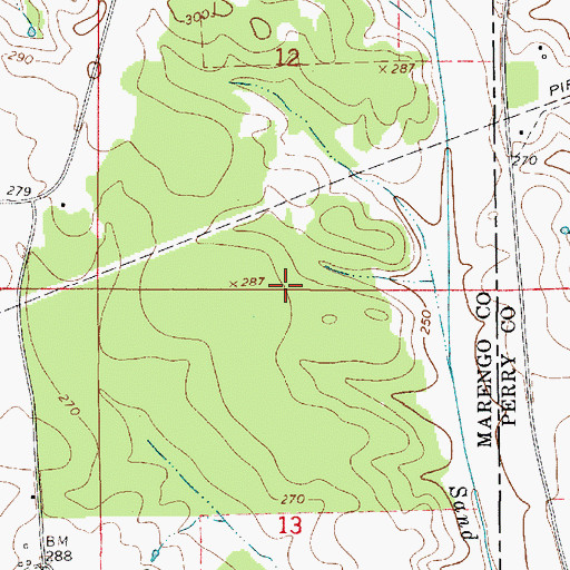 Topographic Map of Bush Store (historical), AL
