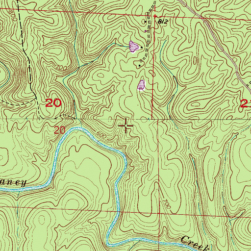 Topographic Map of Sweetwater Creek, AL