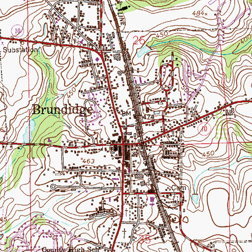 Topographic Map of Brundidge United Methodist Church, AL