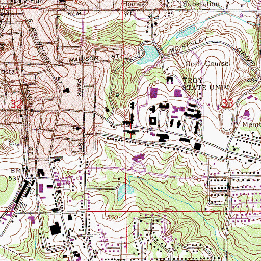 Topographic Map of Clements Hall, AL