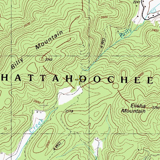 Topographic Map of Wolf Fork Gap, GA