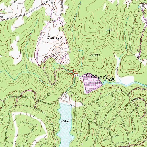 Topographic Map of Allen Mills (historical), GA