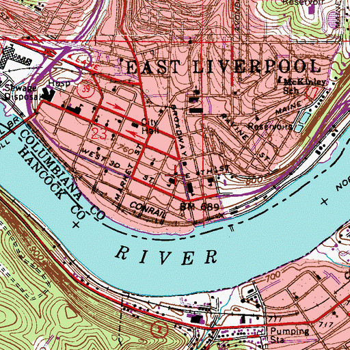 Topographic Map of Mary Patterson Girls Home, OH