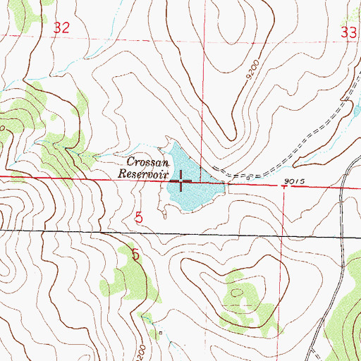 Topographic Map of Crossan Reservoir, CO