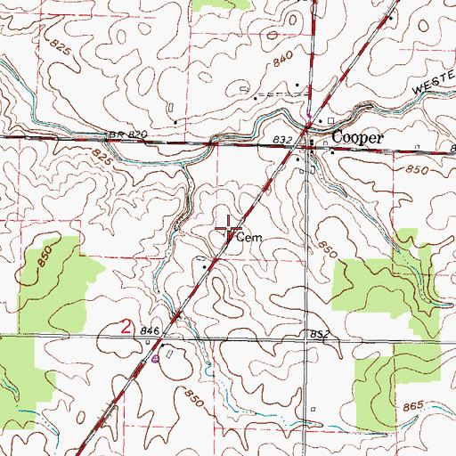 Topographic Map of Reformed Cemetery, OH