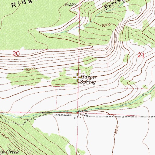 Topographic Map of Harper Spring, CO
