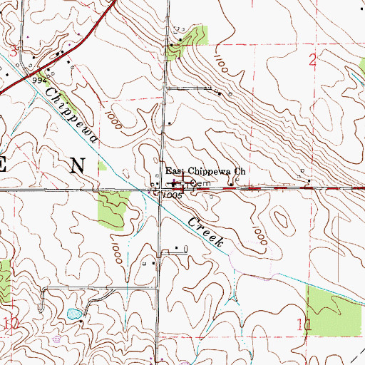 Topographic Map of Old Dunkard Cemetery, OH
