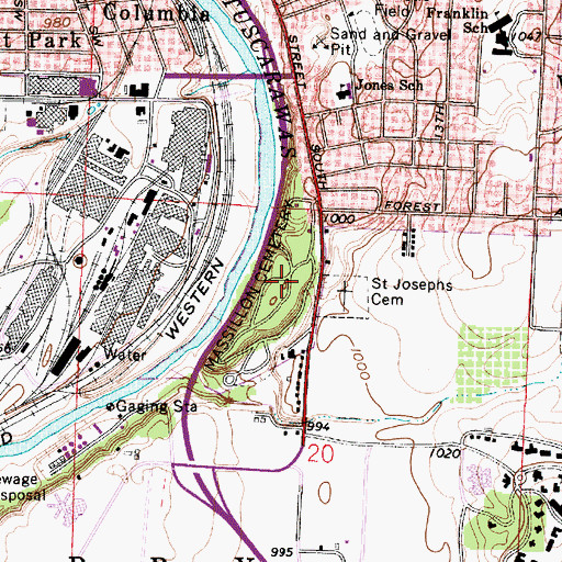 Topographic Map of Massillon Cemetery, OH