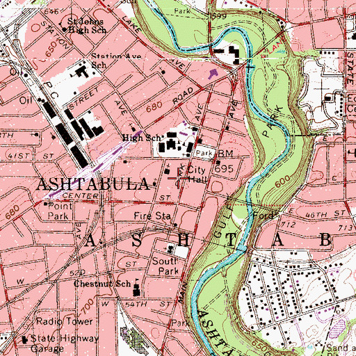 Topographic Map of Smith Home for Aged Women, OH