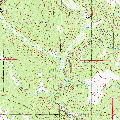 Topographic Map of Tepee Creek, CO
