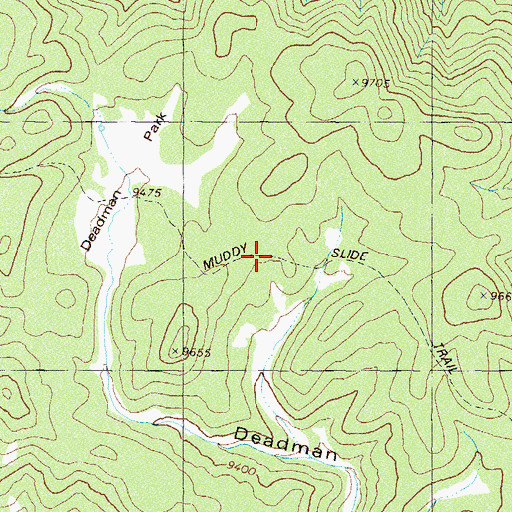 Topographic Map of Morrison Divide Trail, CO