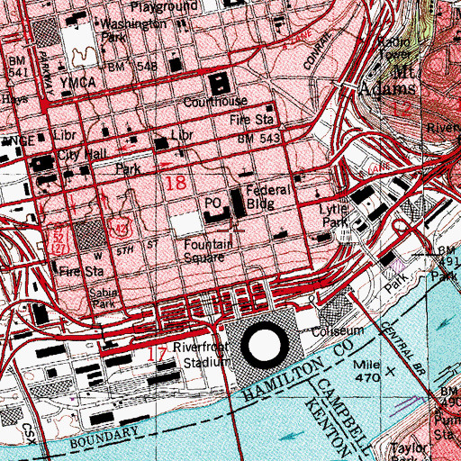 Topographic Map of Schmidt Building, OH