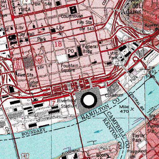 Topographic Map of Studio Building (historical), OH