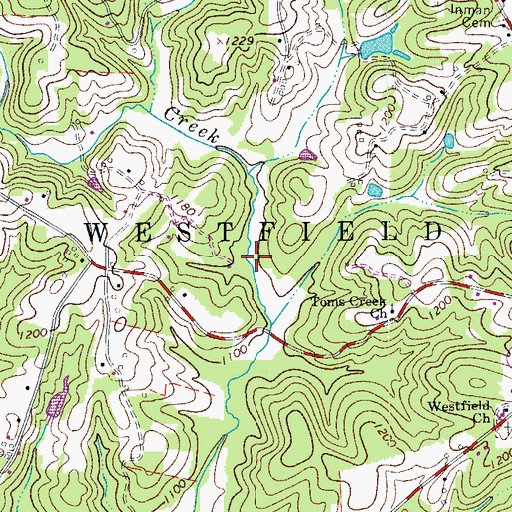Topographic Map of Balls Mill (historical), NC