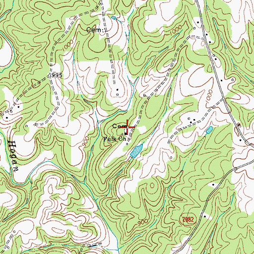 Topographic Map of Fulk and Shore Graveyard, NC