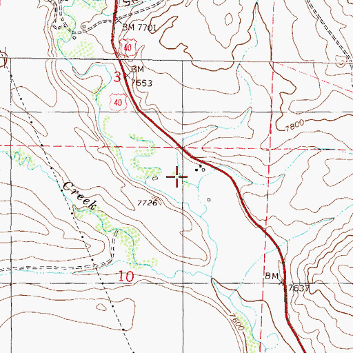 Topographic Map of Ritschard Ranch, CO