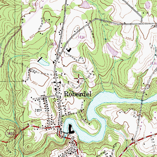 Topographic Map of Roberdell Grammar School (historical), NC