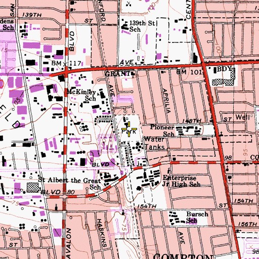 Topographic Map of Campanella Park, CA