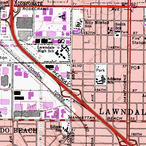 Topographic Map of Centinela Baptist Church, CA