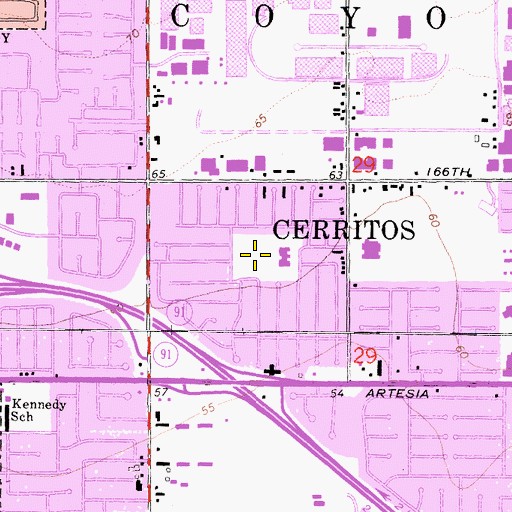 Topographic Map of Frontier Park, CA
