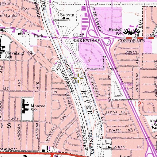 Topographic Map of Rynerson Park, CA