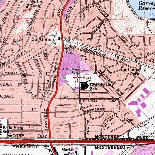 Topographic Map of George E Elder Park, CA
