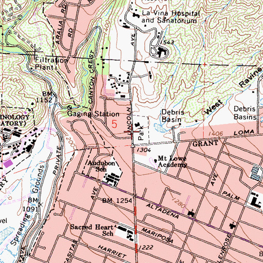 Topographic Map of Loma Alta Park, CA