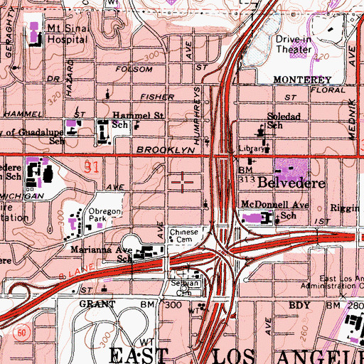 Topographic Map of Santa Marta Hospital, CA