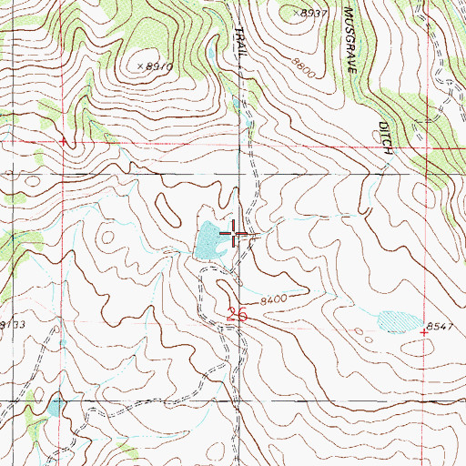 Topographic Map of Musgrave Ditch, CO