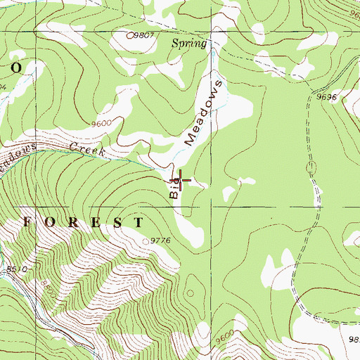 Topographic Map of Big Meadows, CO