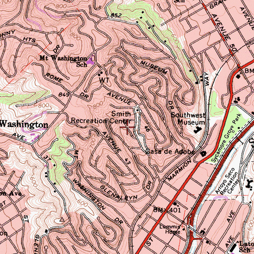 Topographic Map of Carlin Smith Playground, CA
