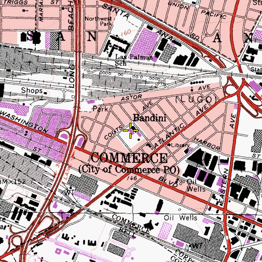Topographic Map of Bandini Elementary School, CA
