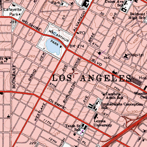 Topographic Map of Foy Post Office, CA