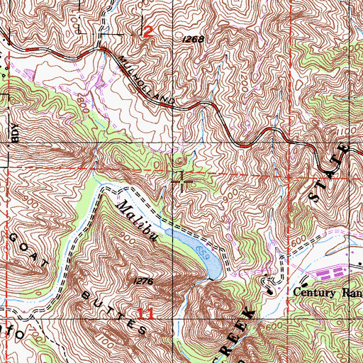 Topographic Map of Malibu Creek State Park, CA