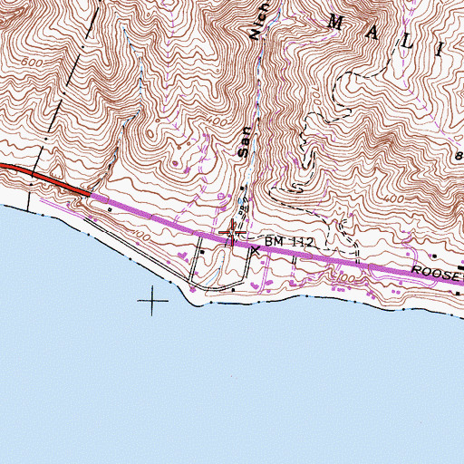 Topographic Map of Malibu Riding and Tennis Club, CA