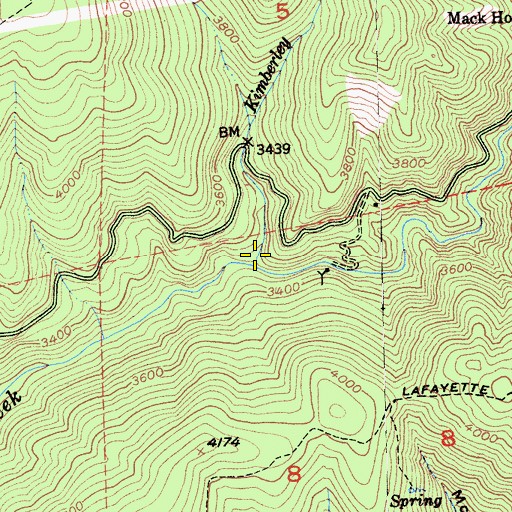 Topographic Map of Kimberlin Ravine, CA