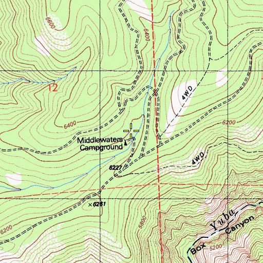Topographic Map of Middle Waters (historical), CA