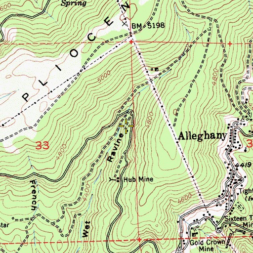 Topographic Map of Unionville (historical), CA