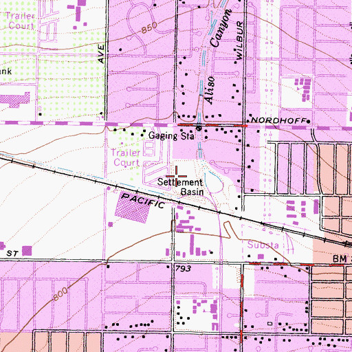 Topographic Map of Vanalden Park, CA