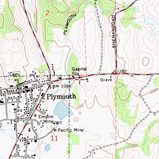 Topographic Map of Plymouth Primary School, CA