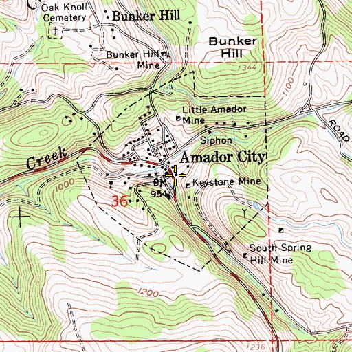 Topographic Map of Schaeffers Diggins, CA
