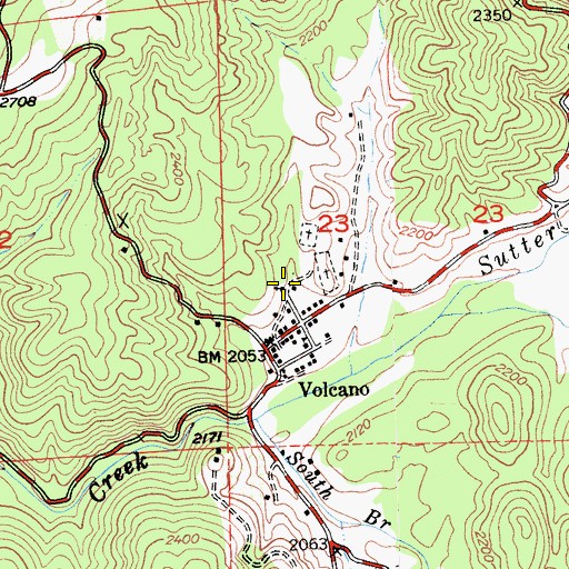 Topographic Map of Saint Bernards Catholic Church, CA