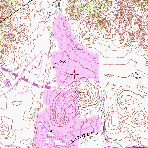 Topographic Map of Lindero Canyon Middle School, CA