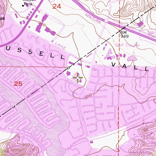Topographic Map of Westlake Medical Center (historical), CA