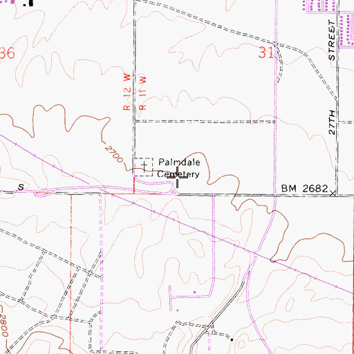 Topographic Map of Avenue S Park, CA