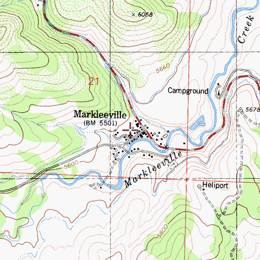 Topographic Map of Historical Society of Alpine County Museum, CA