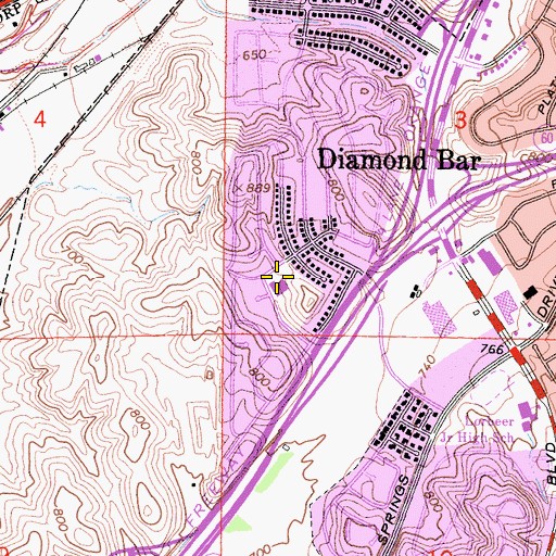 Topographic Map of Armstrong Elementary School, CA