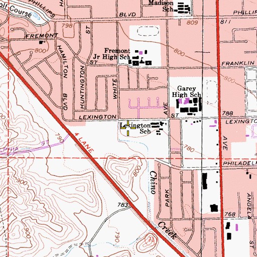 Topographic Map of Doctor Martin Luther King Junior Memorial Park, CA