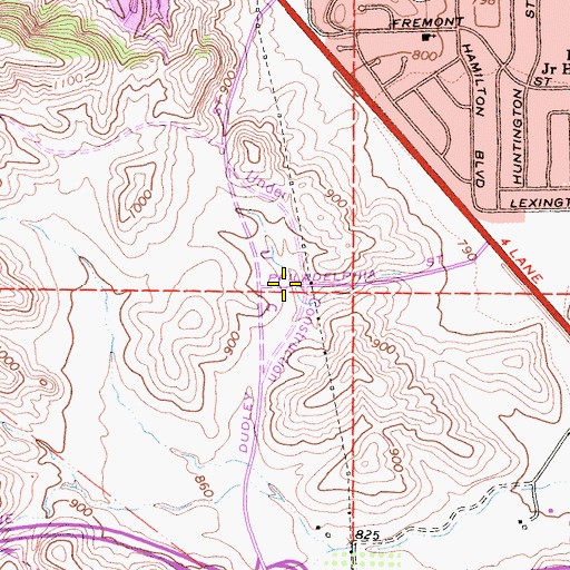 Topographic Map of Phillips Ranch Park, CA